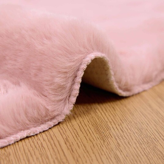  Kunstpels Kanin Teppe Olite Rosa Ø 200 cm Polyester