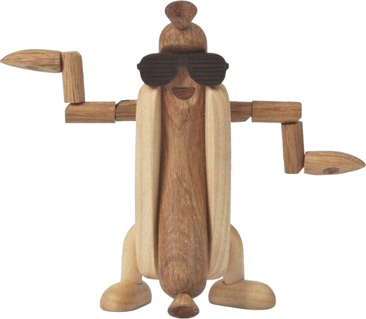 Spring Copenhagen - Woodies Harry Hot Dog trefigur 11 cm eik