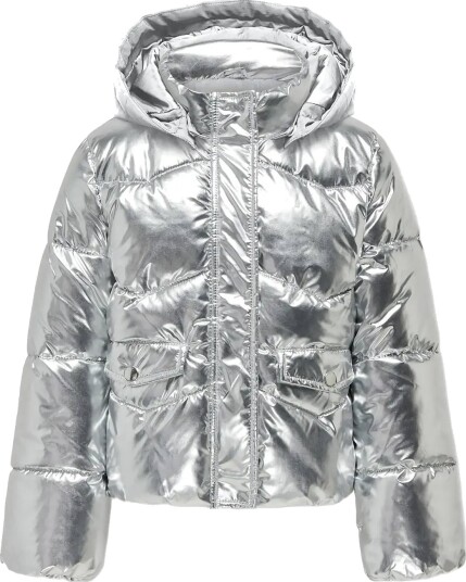 Kids Only Kogpearl Puffer Hood Jacket Cs Otw Silver 122