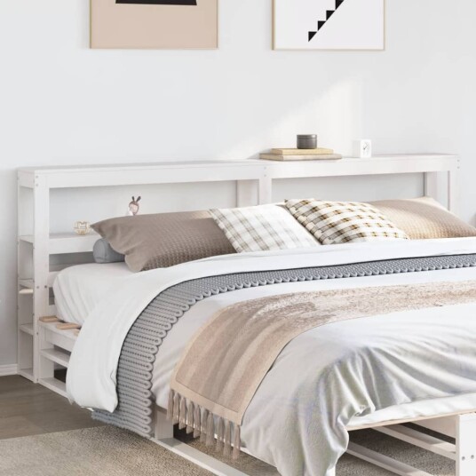  Hodegavl med hyller hvit 180 cm heltre furu 8721102853517