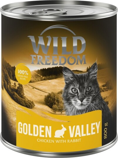 Wild Freedom Våtfôr Adult Kornfri Oppskrift Golden Valley Kanin & Kylling 6 X 800 G