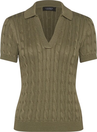 Lauren Ralph Lauren Br Rayon Pltd Ctn Sweater Pullover   Khaki green   XL