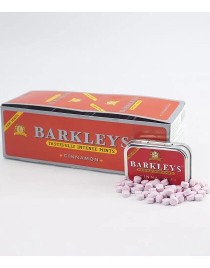 12 stk Barkleys Sugarfree Intense Mints Cinnamon   Sukkertøy med Kanelsmak   Hel Eske
