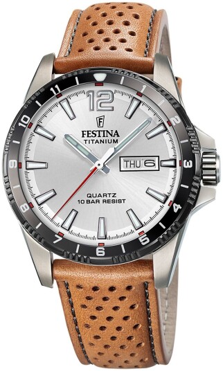 Festina Herreklokke F20699 1 Titanium Sølvfarget/Lær Ø43 mm Festina Herreklokke F20699 1 Titanium Sølvfarget/Lær Ø43 mm