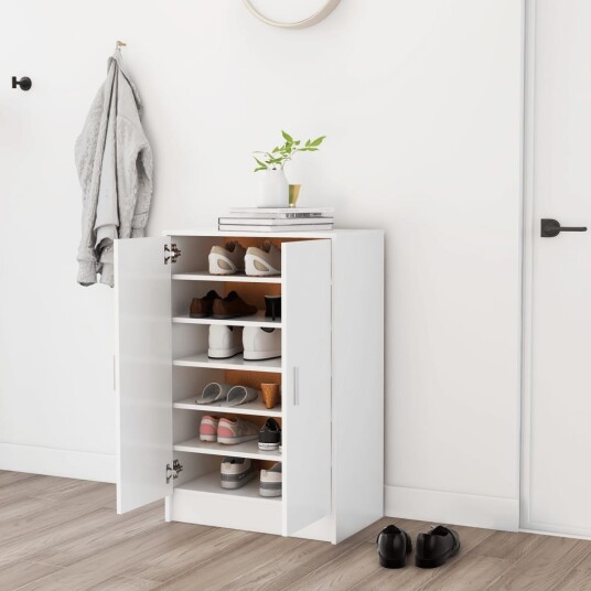vidaXL Skoskap hvit 60x35x92 cm sponplate
