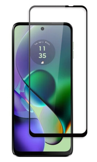 Screenor Premium New Full Cover - Skjermbeskyttelse for mobiltelefon - glass - rammefarge svart - for Motorola Moto G54