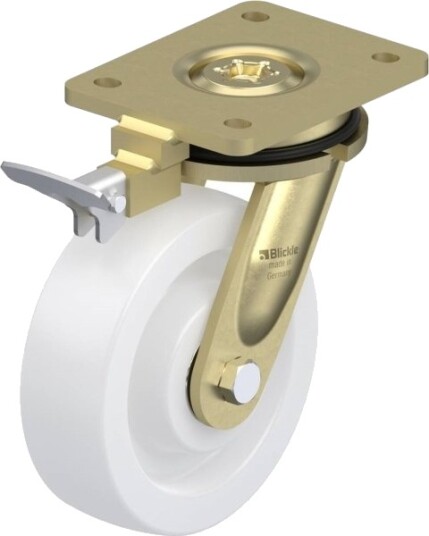 Blickle 853044 Ls-Spo 160K-Ri4 Styrehjul Med Bremse, Hjul-Ø160 Mm, Bæreevne (Maks.) 850 Kg, 1 Stk
