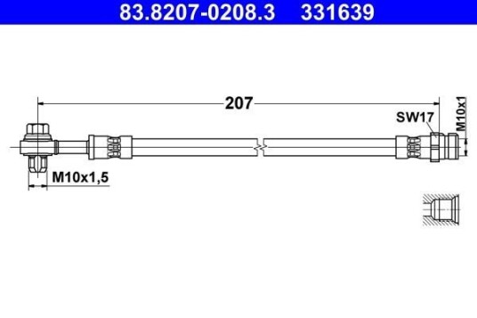 Bremseslange ATE 83.8207 0208.3
