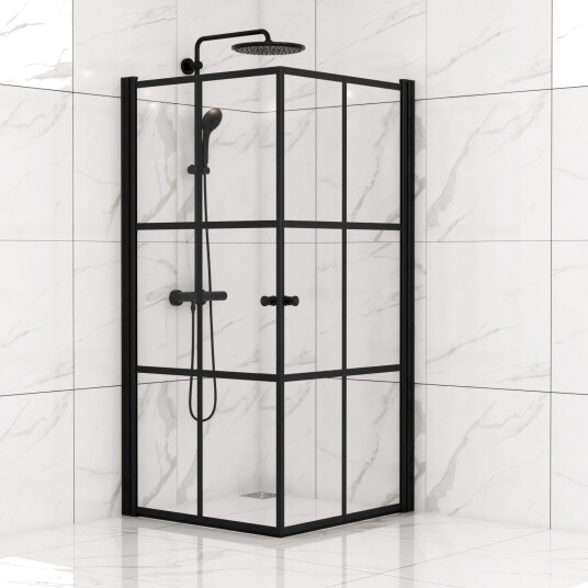 Dusjhjørne Sunwind Sett Tiana Black 90 x 90 Dusjhjørne Sunwind Sett Tiana Black 90 x 90