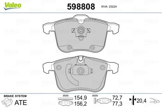 Bremseklosser VALEO 598808