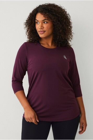 Zizzi Treningstopp aBasic One 3/4 Blouse Rød