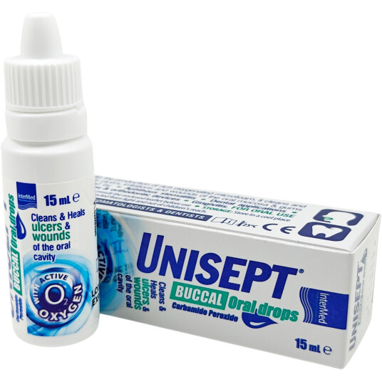 Unisept Active Oxygen Oral Drops for munnsår 15 ml