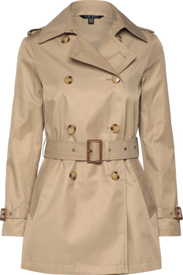 Lauren Ralph Lauren Double Breasted Cotton Blend Trench Coat Beige XL Lauren Ralph Lauren Double Breasted Cotton Blend Trench Coat Beige XL
