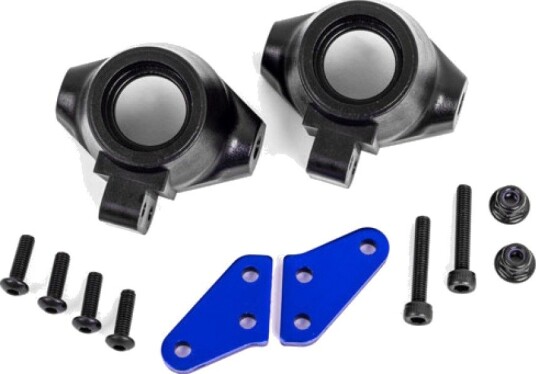 Traxxas TRX-9637X Steering Blocks + Arms Alu Blue 2
