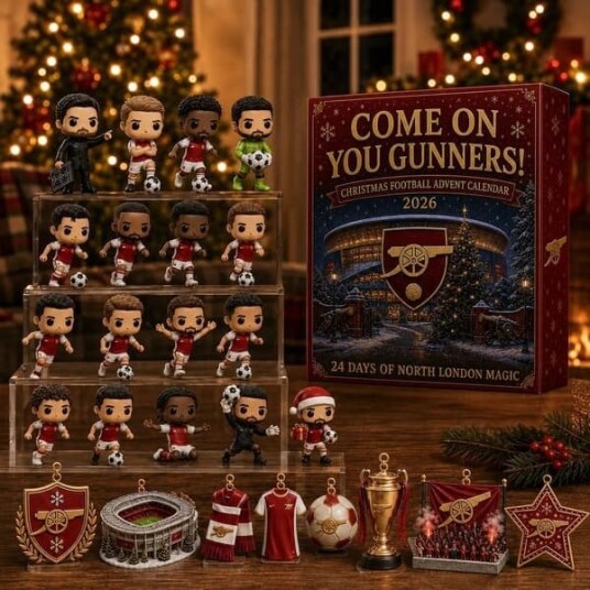 Lag julekalender blindboks 2026 Arsenal fotballspiller blindboks 26*18*3 cm Akryltykkelse 3 mm