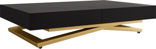 Avendi uttrekkbart sofabord 200 cm - gull, svart
