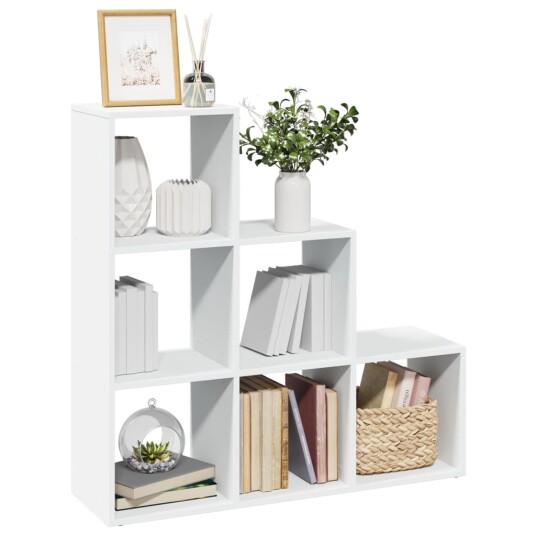Romdeler bokhylle 3 etasjer hvit 99x29x99 cm konstruert tre Romdeler bokhylle 3 etasjer hvit 99x29x99 cm konstruert tre