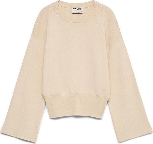 Vero Moda Awhanna Ls Crew Neck Knit Pullover Noos Cream XS