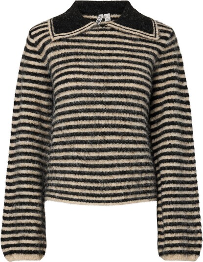 Pieces Pcada Ls Collar Knit Bc ASPHALT S