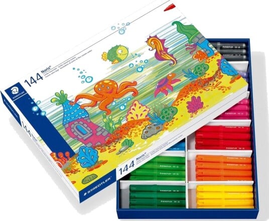 Staedtler Noris Jumbo Fiberpenner 12 Ulike Farger 144 Stk