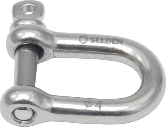 Seldén D sjakkel 4 mm 250 kg 500 kg 8 g BBB30/40 Seldén D sjakkel 4 mm 250 kg 500 kg 8 g BBB30/40