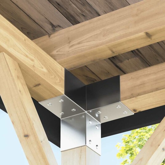 Stolpesko 4 stk Y form galvanisert metall 71x71 mm