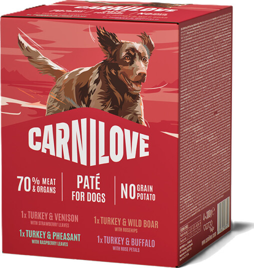 Carnilove Våtfôr til Hund 4x300g Paté Multipack med Kalkun-miks Carnilove Våtfôr til Hund 4x300g Paté Multipack med Kalkun-miks