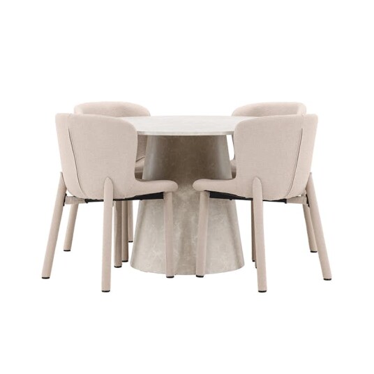 Spisegruppe Venture Home Lanzo Ø120 cm med 4st Astoria Spisestoler