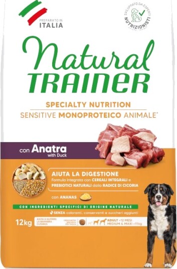 Natural Trainer Tørrfôr Adult Trainer Natural Sensitive No Gluten Medium Maxi Med And 2 X 12 kg