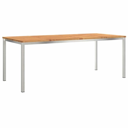  Hage Spisesett 9 pcs Brun Sølv Solid akasietre & rustfritt stål