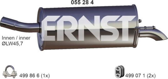 Bakre eksospotte ERNST 055284 Bakre eksospotte ERNST 055284