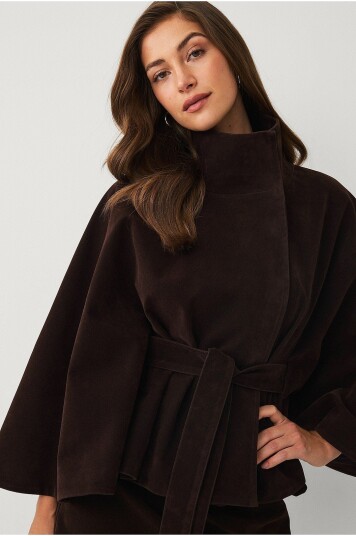 Ellos Collection Cape med belte Brun
