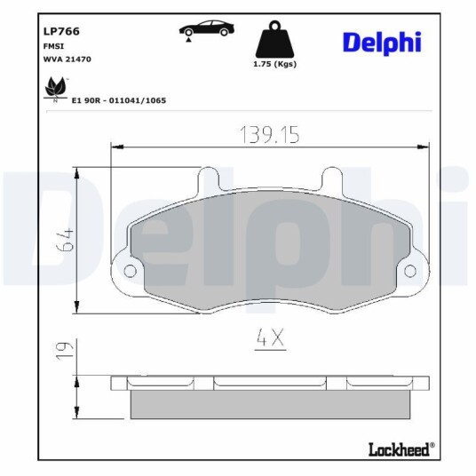 Bremseklosser sett DELPHI LP766