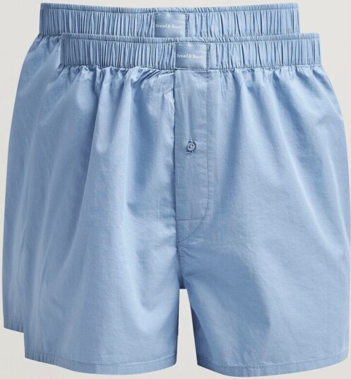 Bread & Boxers 2 Pack Boxer Shorts Air Blue