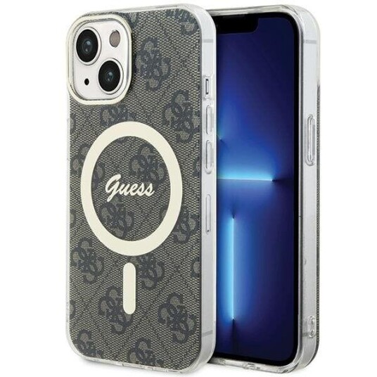 Guess IML 4G MagSafe Deksel til iPhone 15 - Brun