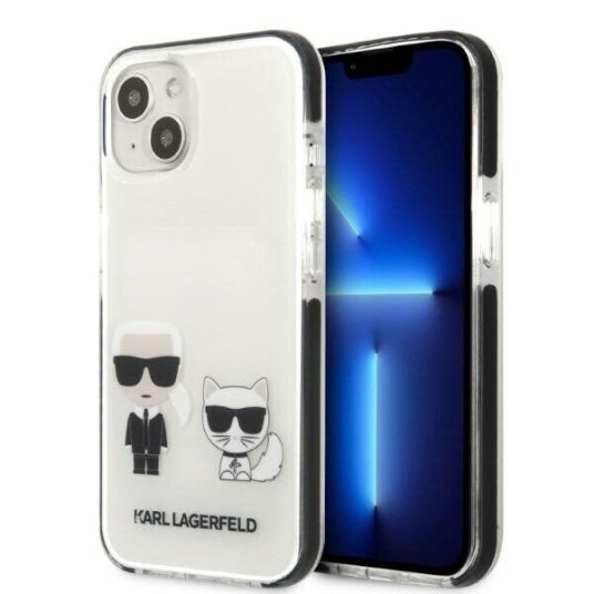 Karl Lagerfeld Hardt Deksel til iPhone 13 Mini 5,4" Hvit Karl&Choupette