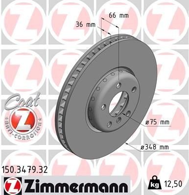 Bremseskive ZIMMERMANN 150.3479.32