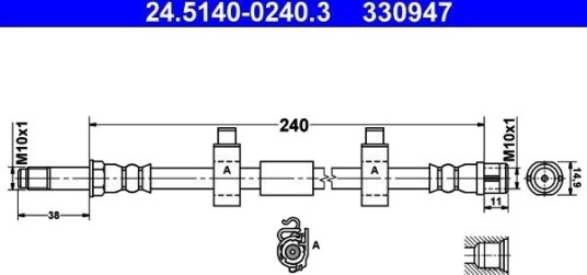 ATE 24.5140 0240.3 Bremseslange