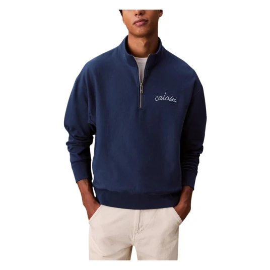 Calvin Klein Jeans Premium Terry Chain Stitch Qtr Z - Blue - S