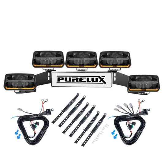 Ekstralys PURELUX Panther 11   Rektangulær / 24 cm / 170W 5 stk   Komplett pakke WRC