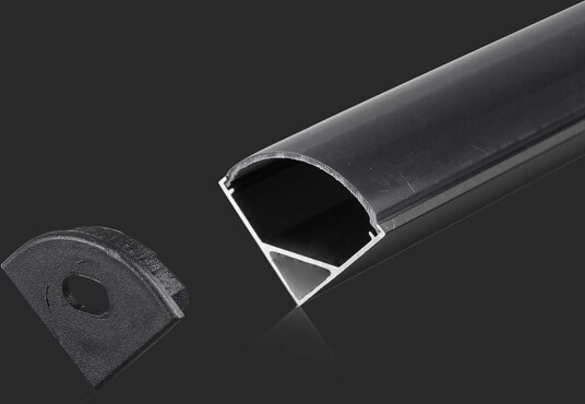 2m Alu hjørneprofil for LED strips sort Inkl. deksel 15,8 x 15,8 mm IP20 2m Alu hjørneprofil for LED strips sort Inkl. deksel 15,8 x 15,8 mm IP20