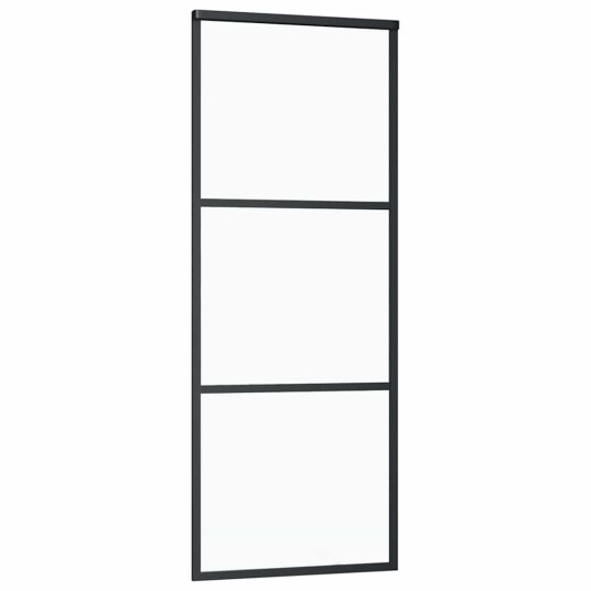 vidaXL Skyvedør med monteringssett svart 76x205 cm ESG-glass vidaXL Skyvedør med monteringssett svart 76x205 cm ESG-glass