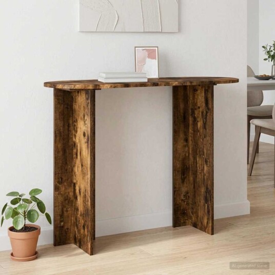 vidaXL Konsollbord Røkt Eik 100 x 39,5 x 75 cm Konstruert tre