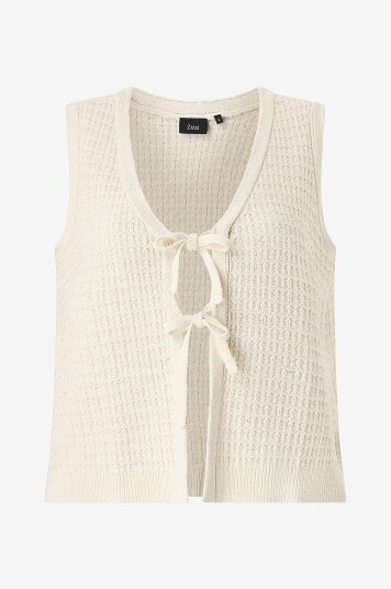 Zizzi Vest mCarola Waistcoat Hvit