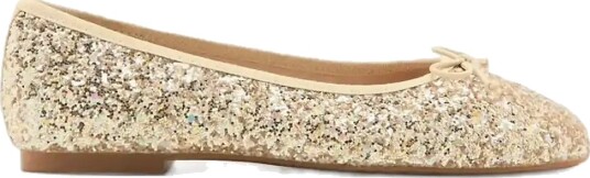 Mango Glitter Ballet Flats Gold 32