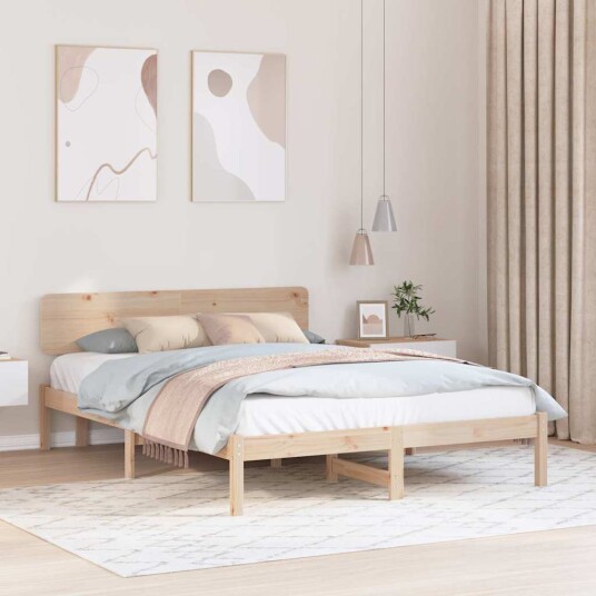  Sengestamme med hodegjerde Naturlig 200 x 200 cm Heltre furu