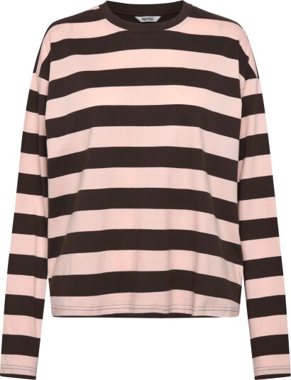 Monki Long Sleeved Cotton T Shirt   Pink   XXS