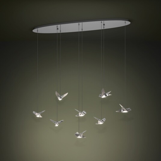 Paratebueno hengelampe krom 8 lyskilder   EGLO Stars of Light   Spisestue   Design   Metall   Med flere lyskilder