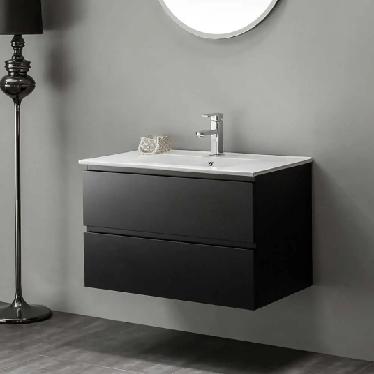 Bathlife Eufori Servantskap 80x50x46 cm med servant Sort Matt Bathlife Eufori Servantskap 80x50x46 cm med servant Sort Matt