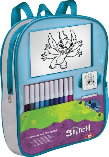 Disney Stitch Stempel- og tegnesett med oppbevaringskoffert - 3+ ??r